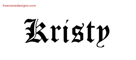 Blackletter Name Tattoo Designs Kristy Graphic Download