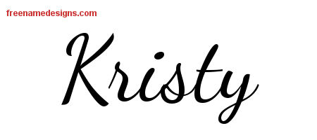 Lively Script Name Tattoo Designs Kristy Free Printout