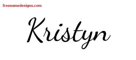 Lively Script Name Tattoo Designs Kristyn Free Printout