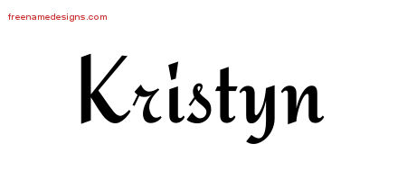 Calligraphic Stylish Name Tattoo Designs Kristyn Download Free