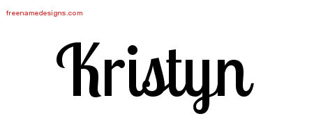 Handwritten Name Tattoo Designs Kristyn Free Download