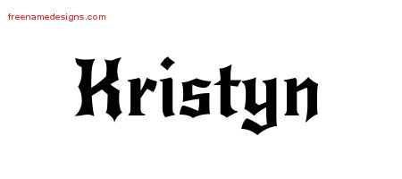 Gothic Name Tattoo Designs Kristyn Free Graphic