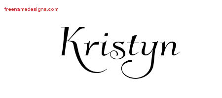 Elegant Name Tattoo Designs Kristyn Free Graphic