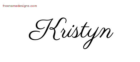 Classic Name Tattoo Designs Kristyn Graphic Download