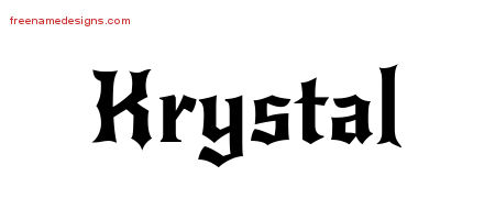 Gothic Name Tattoo Designs Krystal Free Graphic