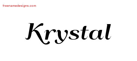 Art Deco Name Tattoo Designs Krystal Printable