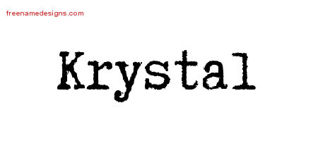 Typewriter Name Tattoo Designs Krystal Free Download