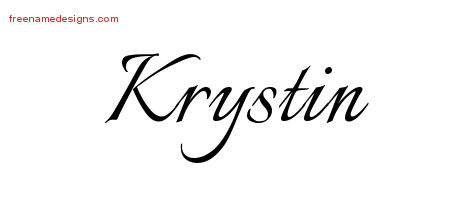 Calligraphic Name Tattoo Designs Krystin Download Free