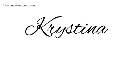 Cursive Name Tattoo Designs Krystina Download Free