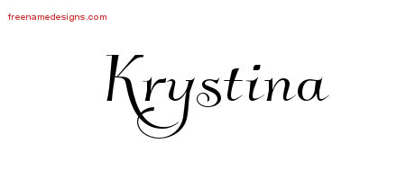 Elegant Name Tattoo Designs Krystina Free Graphic