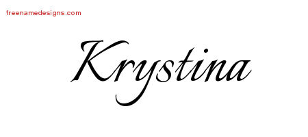 Calligraphic Name Tattoo Designs Krystina Download Free
