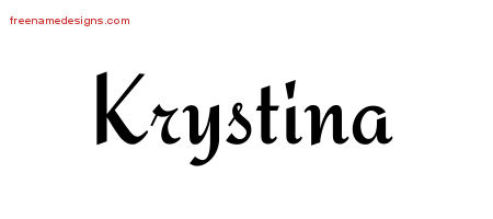 Calligraphic Stylish Name Tattoo Designs Krystina Download Free