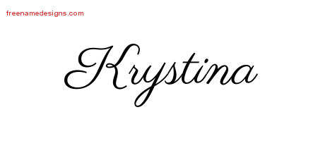 Classic Name Tattoo Designs Krystina Graphic Download
