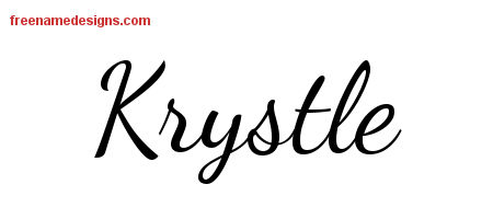Lively Script Name Tattoo Designs Krystle Free Printout