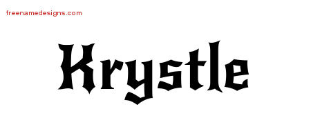 Gothic Name Tattoo Designs Krystle Free Graphic
