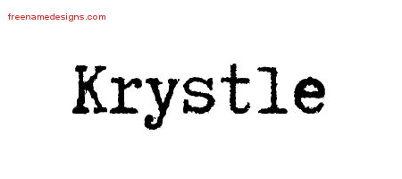 Typewriter Name Tattoo Designs Krystle Free Download