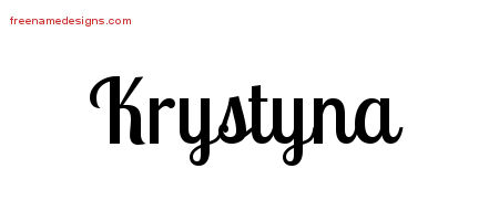 Handwritten Name Tattoo Designs Krystyna Free Download