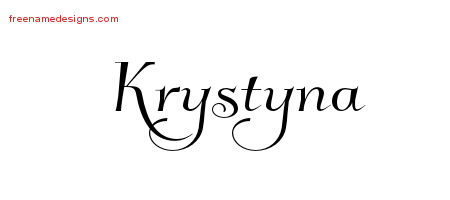 Elegant Name Tattoo Designs Krystyna Free Graphic