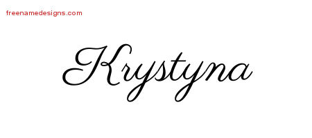 Classic Name Tattoo Designs Krystyna Graphic Download