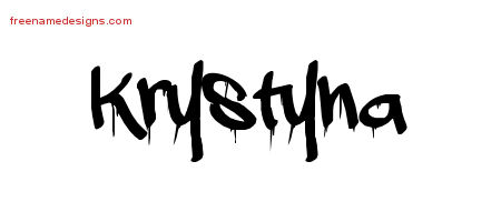Graffiti Name Tattoo Designs Krystyna Free Lettering