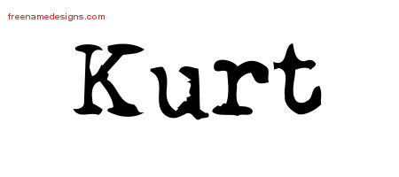 Vintage Writer Name Tattoo Designs Kurt Free
