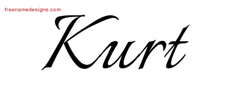 Calligraphic Name Tattoo Designs Kurt Free Graphic