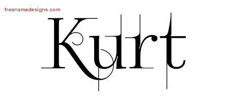 Decorated Name Tattoo Designs Kurt Free Lettering
