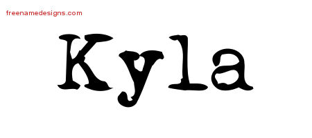 Vintage Writer Name Tattoo Designs Kyla Free Lettering