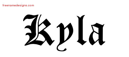 Blackletter Name Tattoo Designs Kyla Graphic Download