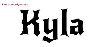Gothic Name Tattoo Designs Kyla Free Graphic