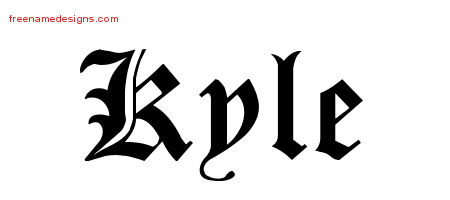 Blackletter Name Tattoo Designs Kyle Graphic Download