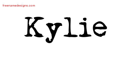Vintage Writer Name Tattoo Designs Kylie Free Lettering