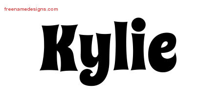 Groovy Name Tattoo Designs Kylie Free Lettering