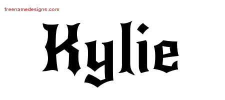 Gothic Name Tattoo Designs Kylie Free Graphic
