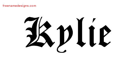 Blackletter Name Tattoo Designs Kylie Graphic Download