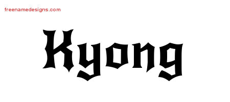 Gothic Name Tattoo Designs Kyong Free Graphic
