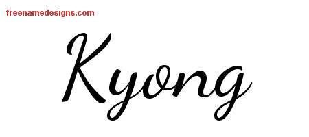 Lively Script Name Tattoo Designs Kyong Free Printout