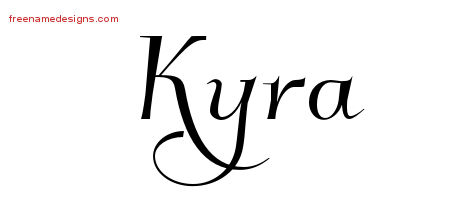 Elegant Name Tattoo Designs Kyra Free Graphic