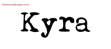 Vintage Writer Name Tattoo Designs Kyra Free Lettering