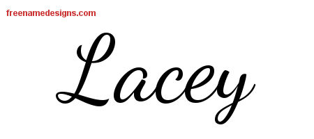 Lively Script Name Tattoo Designs Lacey Free Printout