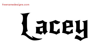 Gothic Name Tattoo Designs Lacey Free Graphic