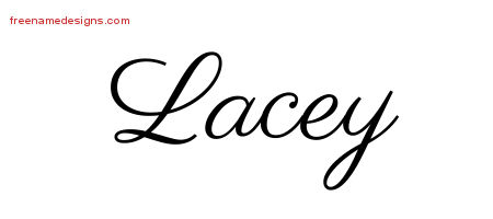 Classic Name Tattoo Designs Lacey Graphic Download