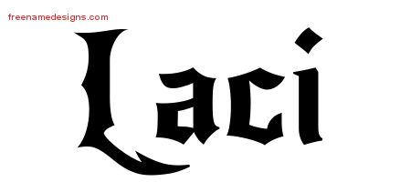 Gothic Name Tattoo Designs Laci Free Graphic