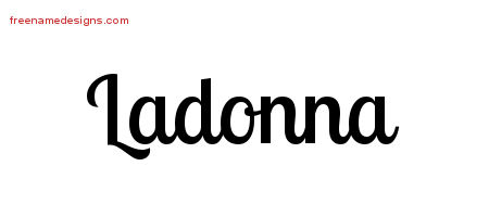 Handwritten Name Tattoo Designs Ladonna Free Download