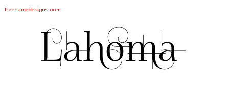 Decorated Name Tattoo Designs Lahoma Free