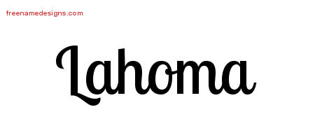 Handwritten Name Tattoo Designs Lahoma Free Download