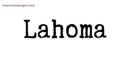Typewriter Name Tattoo Designs Lahoma Free Download
