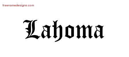 Blackletter Name Tattoo Designs Lahoma Graphic Download