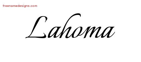 Calligraphic Name Tattoo Designs Lahoma Download Free