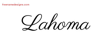 Classic Name Tattoo Designs Lahoma Graphic Download